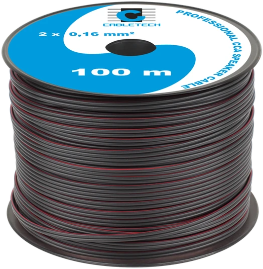 Cabletech Laidas kolonėlėms 2x0.16mm² juodas/raudonas, laidininkas CCA (variuotas aliuminis)