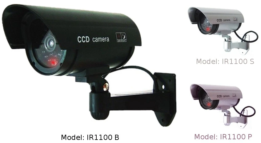 Atrapa MACLEAN IR1100 B CE IR1100B apsaugos kamera Dummy IR LED Juodas