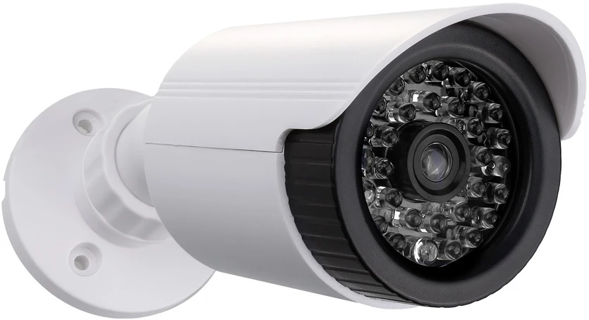 CE Rinkinys dviejų imitacinių vamzdinių kamerų, IR LED diodai, balta, maitinimas 2xAA (nėra komplekte), ABS, IR1800 WT