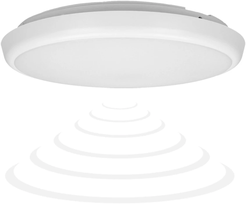Orno CERS LED lubinis šviestuvas su mikrobangų judesio jutikliu, LED 22W, 2000lm, IP65, 4000K, pieniškai baltas polikarbonatas, reguliuojamo ryškumo
