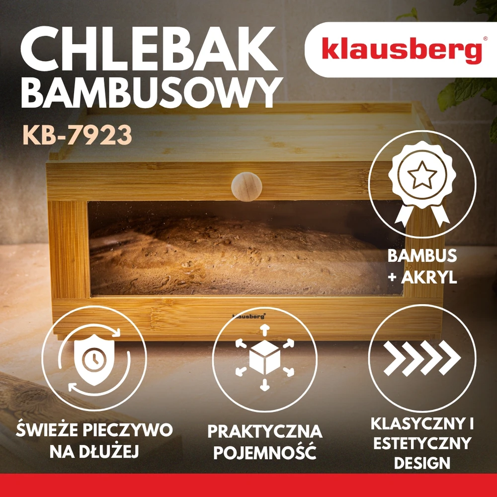Lumarko Chlebak Bambukinė duoninė, akrilinis priekis, 35,5 × 24 × 18 cm, Klausberg, kb-7923