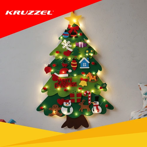 Kalėdinė eglutė iš veltinio su LED apšvietimu Kruzzel 26548