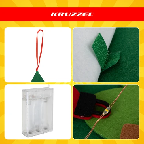 Kalėdinė eglutė iš veltinio su LED apšvietimu Kruzzel 26548