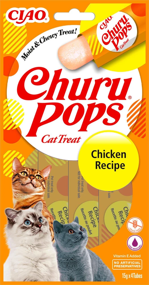Kačių Skanėstai - Inaba Churu Pops Vištiena 4x15 g