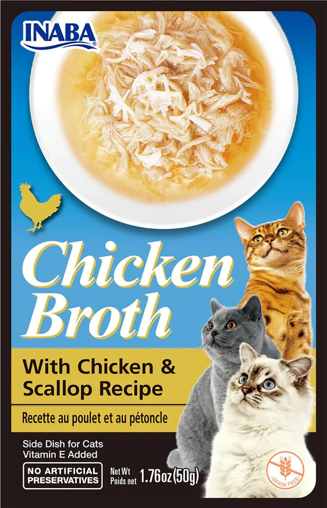 INABA Ciao Broth Troškintas vištienos ir šukučių skonio ėdalas katėms, 1x40 g