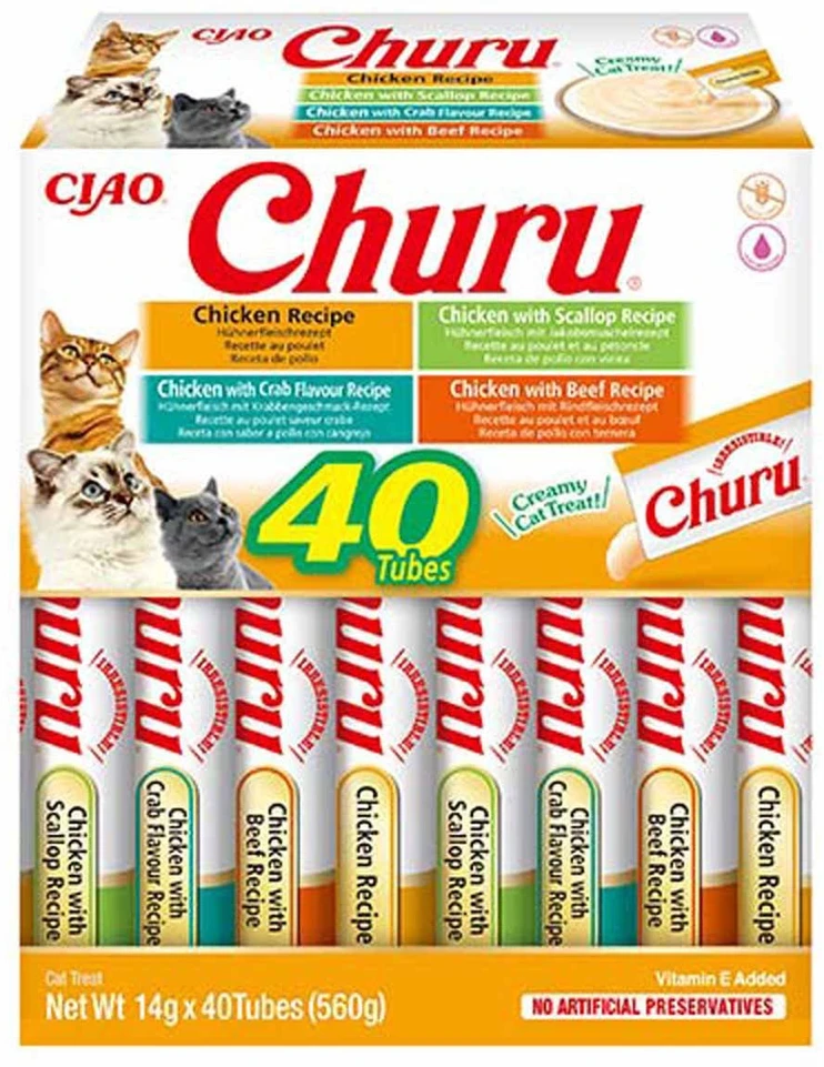 INABA CAT CHURU VARIETIES vištienos skanėstas katėms 40x14 g