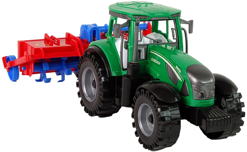 Žaislinis traktorius su priekaba Lean Toys