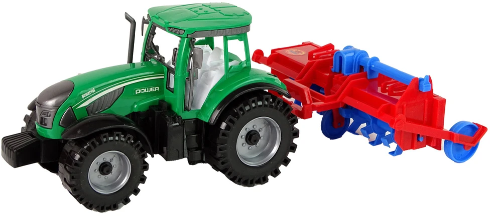Žaislinis traktorius su priekaba Lean Toys