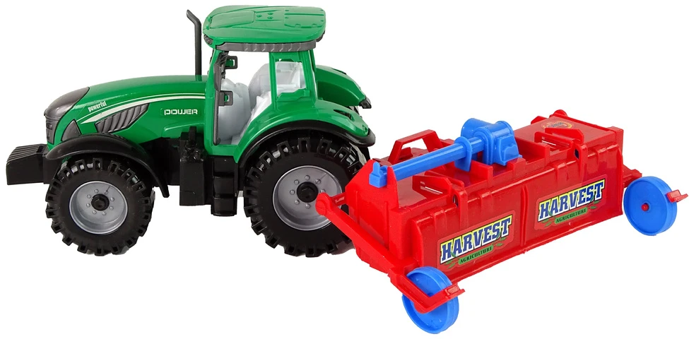 Žaislinis traktorius su priekaba Lean Toys