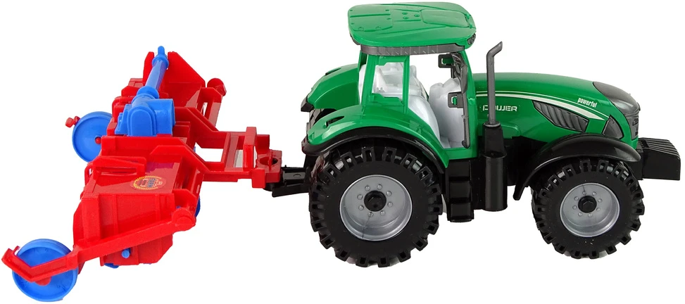 Žaislinis traktorius su priekaba Lean Toys