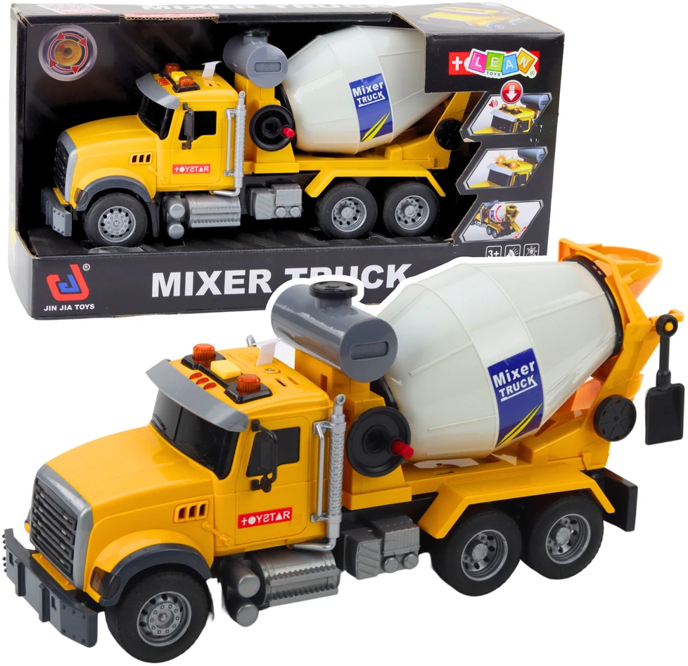 Lean Toys Žaislinis betono maišytuvas su šviesomis ir garsais