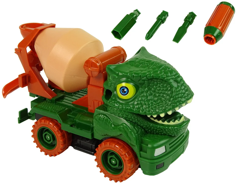 Cieżarówka Žaislinis sunkvežimis-konstruktorius su dinozauro dizainu