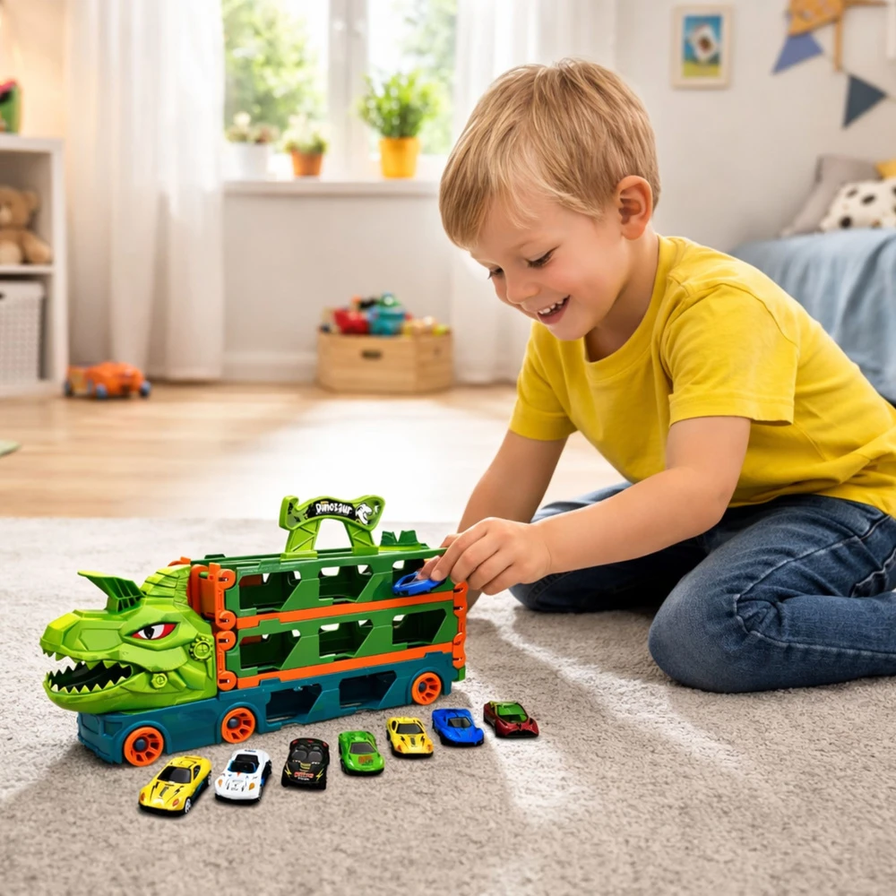 Lean Toys Sunkvežimis su trasa 2,1 m 8 vnt.