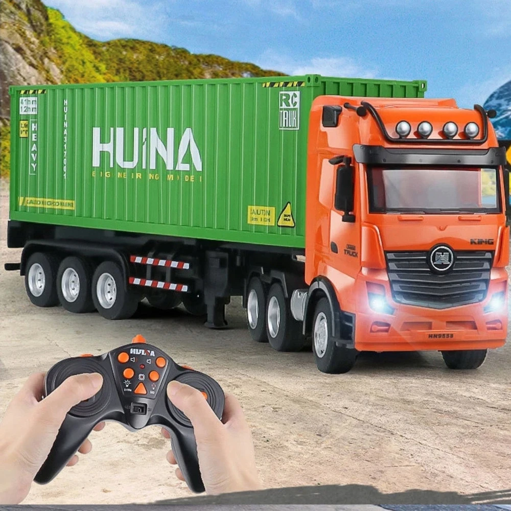 Nuotoliniu būdu valdomas sunkvežimis HUINA 1:18 su konteineriu
