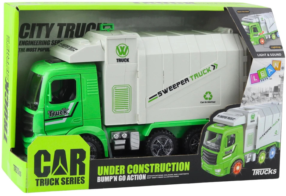 Lean Toys Žaislinis šiukšliavežis su šviesomis ir garsais 28 cm