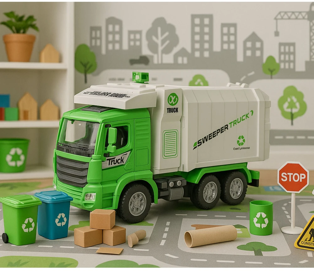 Lean Toys Žaislinis šiukšliavežis su šviesomis ir garsais 28 cm