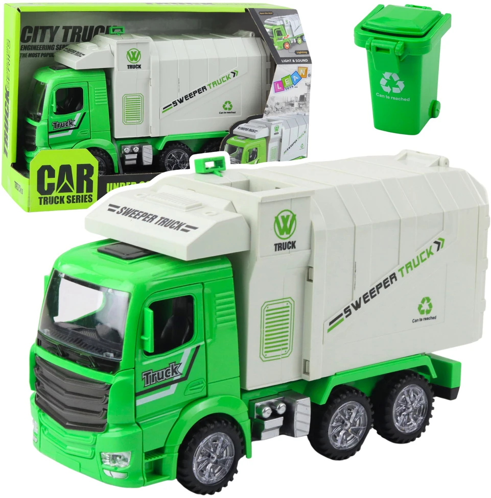Lean Toys Žaislinis šiukšliavežis su šviesomis ir garsais 28 cm