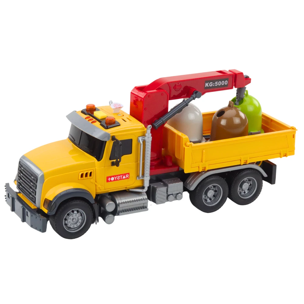 Lean Toys Šiukšlių Rūšiavimo Sunkvežimis Su Konteineriais, Šviesomis Ir Garsu