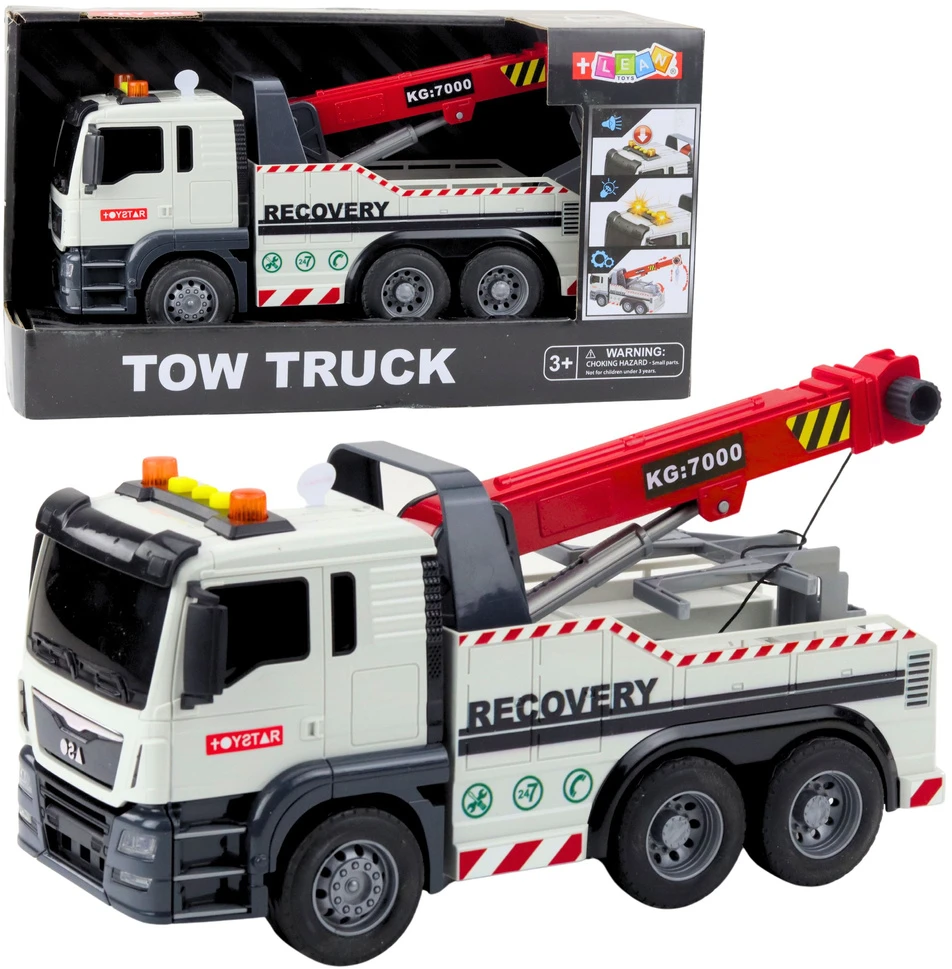 Lean Toys Kranas su reguliuojama strėle, šviesomis ir garsais
