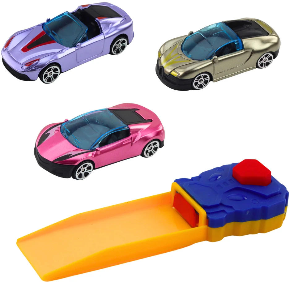 Lean Toys Sunkvežimis su garažu, paleidėju ir trimis automobiliais