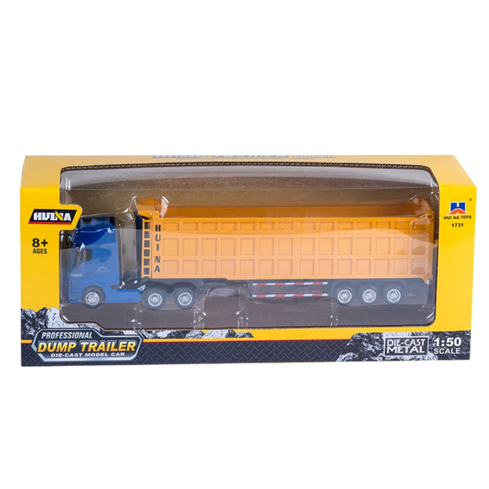 Huina Metalinio Sunkvežimio Modelis su Priekaba 1:50