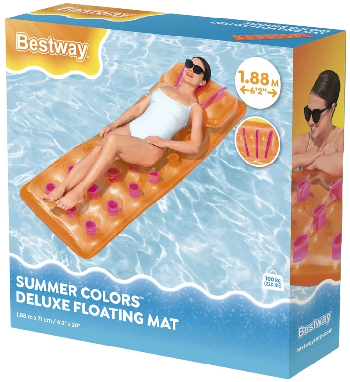 čiužinys Dmuchany Do Pływania Basenu Oranžinė Bestway 43015