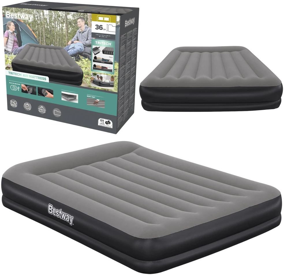 Bestway Savaime prisipučiantis turistinis čiužinys 2 asmenims 300 kg TRITECH 203x152cm 671BU