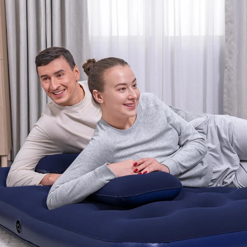 TOP KOMPLEKTAS! Bestway Pavillo dvigulis čiužinys su pompa ir 2 pagalvėlėmis 2.03m x 1.52m x 22cm