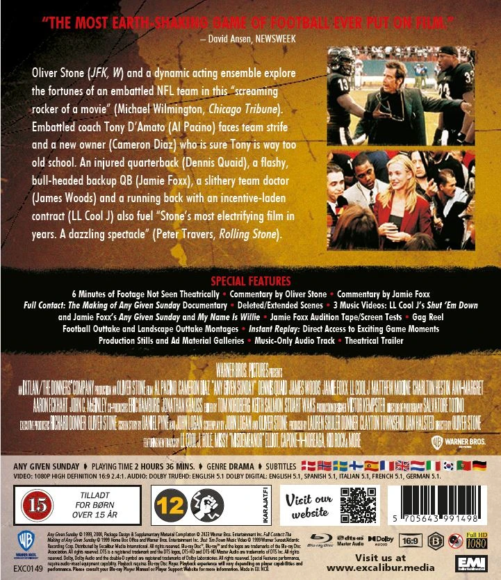 Classic Movies „Any Given Sunday“ – režisieriai, kuriuos sutrumpino Oliveris Stone'as