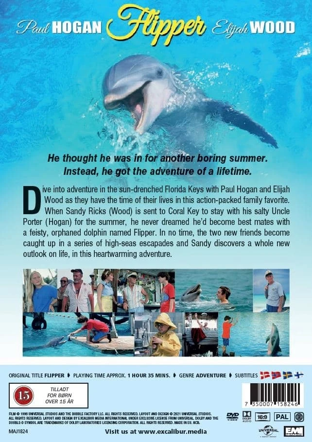 Classic Movies „Flipper“ – vaidina Paulas Hoganas ir Elijah Woodas