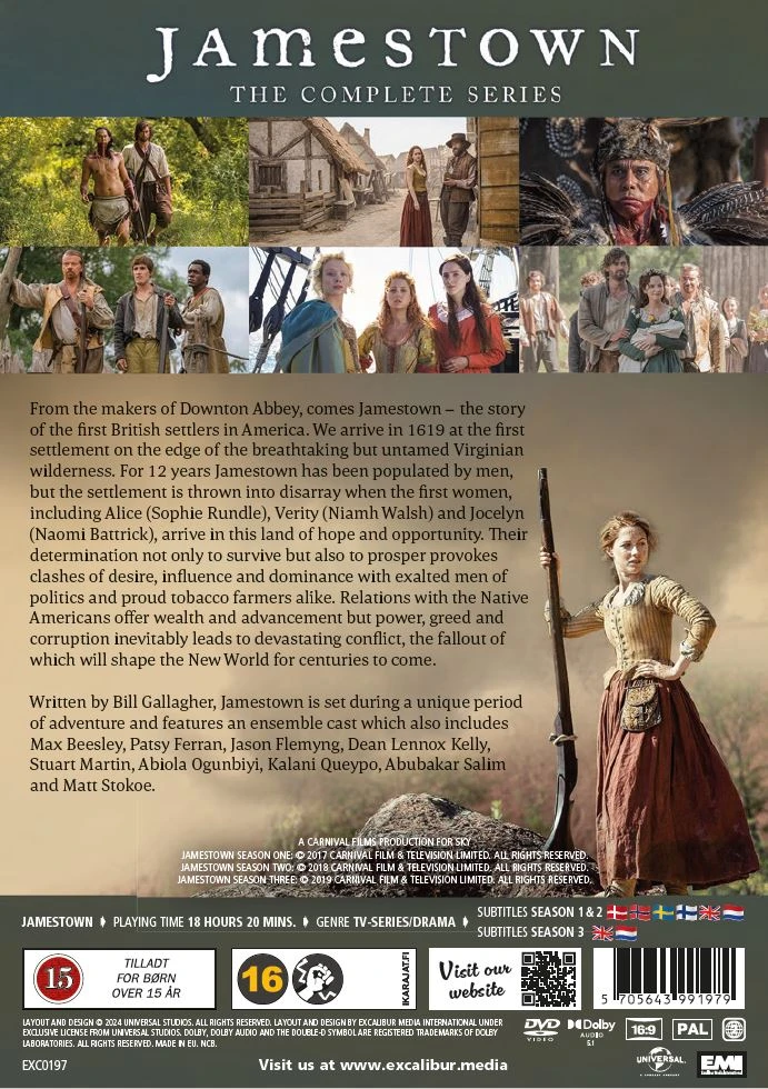 Classic Movies Jamestown (pilna kolekcija 1-2-3 sezonai) (6 diskų rinkinys)