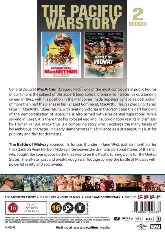 Classic Movies „Ramiojo vandenyno karo istorija“ – 2 diskų dėžutės rinkinys su Midway ir MacArthur filmu (riboto leidimo)