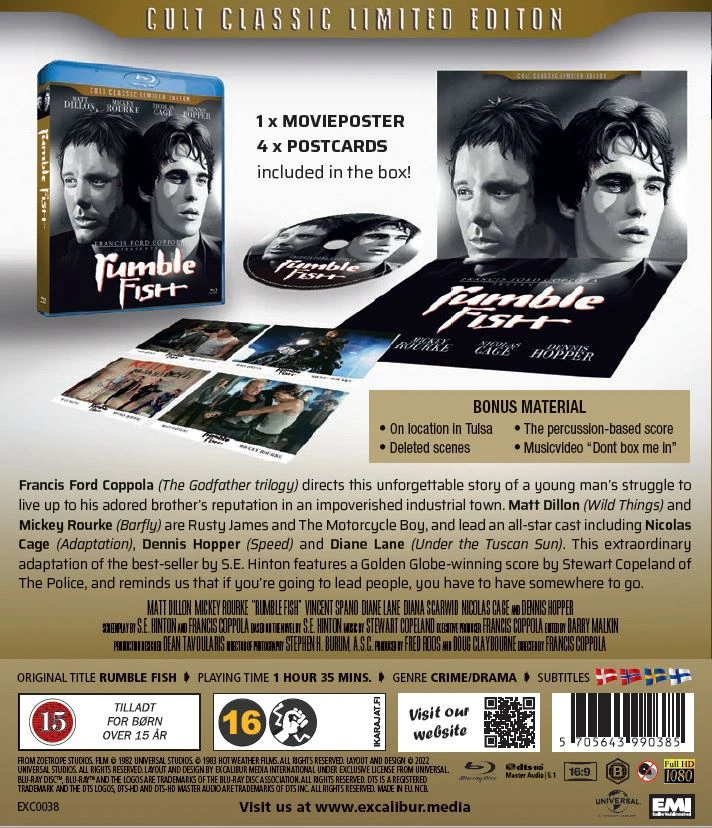 Classic Movies Rumble Fish - (Francis Ford Coppola pristato) - riboto leidimo BLU RAY