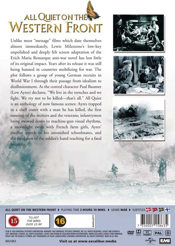 Classic Movies Vakarų fronte tylu (originalus, perdirbtas 1930 m. filmas, pelnęs 2 „Oskaro“ apdovanojimus)