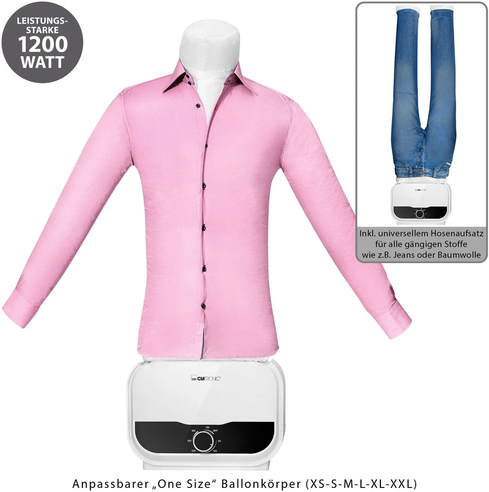 CLATRONIC HBB 3734 Upright garment garintuvas 1200 W Baltas