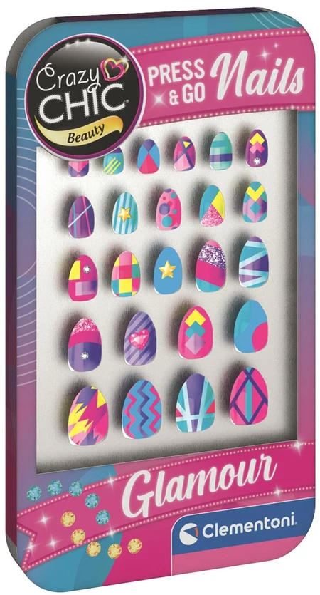 Clementoni - CC Lovely Make-Up - Press Go Nails - Glamour (I-18157)