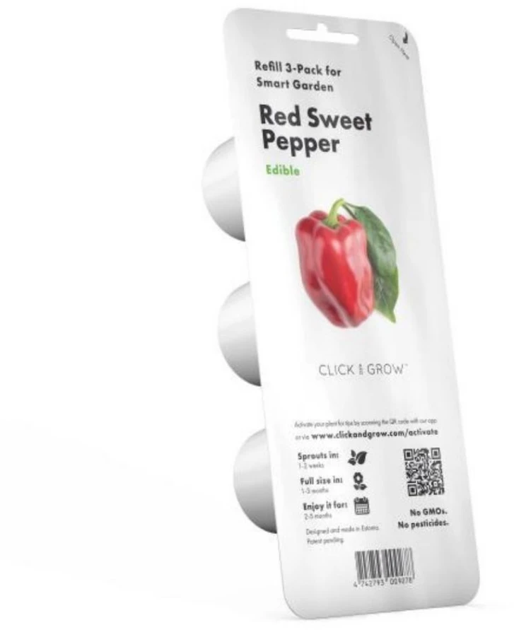 Click Grow „Click and Grow“ – „Smart Garden“ papildymas, 3 saldžiųjų raudonųjų paprikų pakuotė