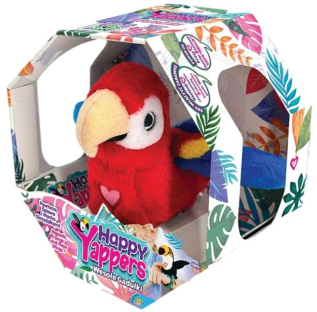 HAPPY YAPPERS interaktyvus pliušinis paukštis - Raudonoji Ara