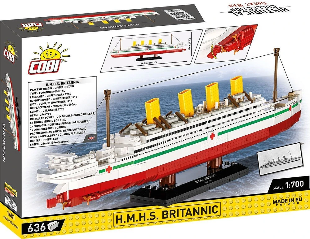 COBI HMHS Britannic laivo konstruktorius 1:700, 636 detalių