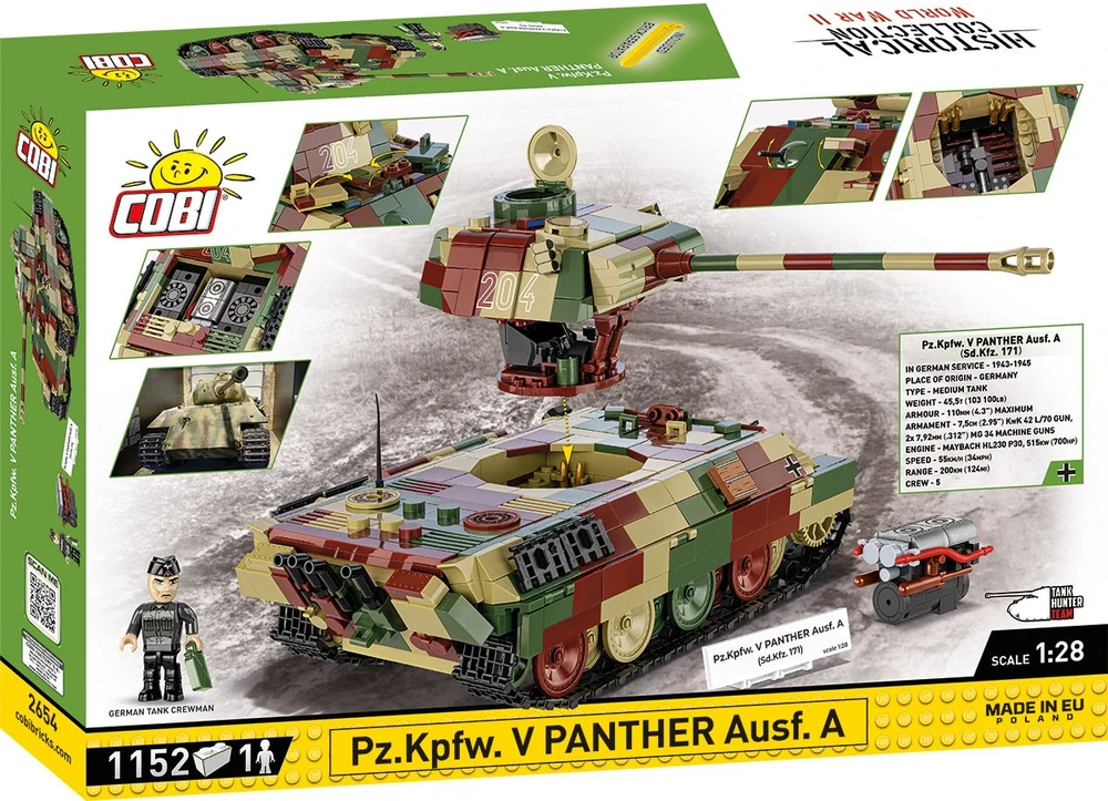 Cobi Pz.Kpfw. V Panther Ausf. A modelis iš 1152 detalių