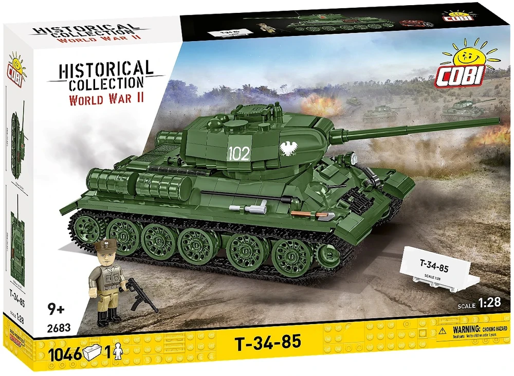 Cobi Konstruktoriaus kaladėlės T-34-85 1046 kaladėlės