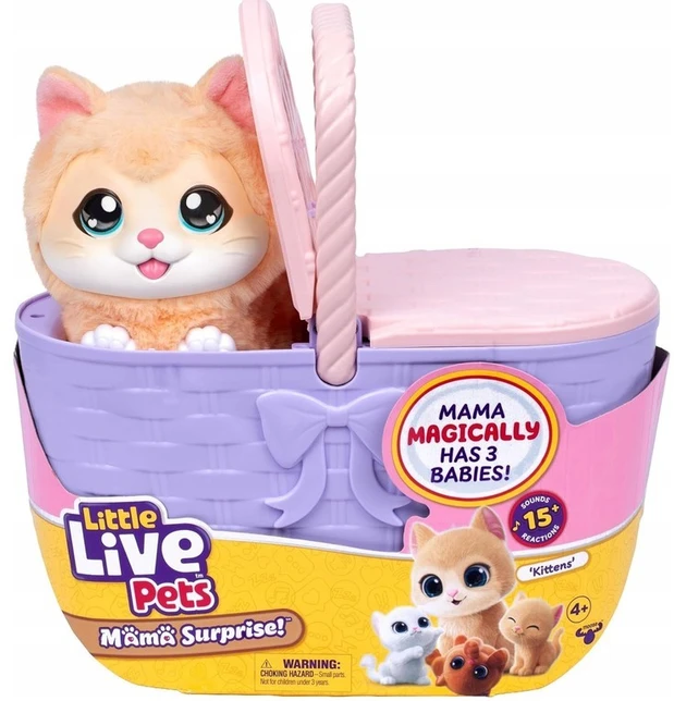 Cobi interaktyvus žaislas little live pets - katės mama su krepšiu
