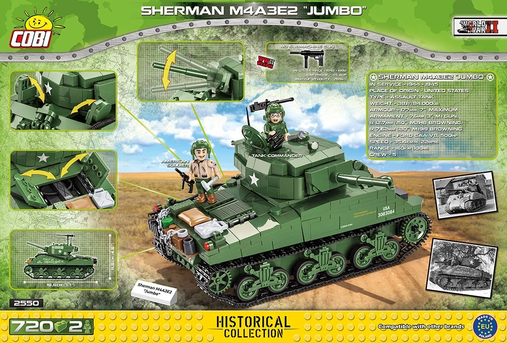 Antrojo pasaulinio karo „Sherman M4A3E2 Jumbo Cobi“ konstruktorius, 720 d.