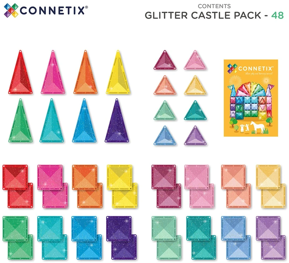 CONNETIX magnetinis konstruktorius - Glitter Castle Pack 48d.