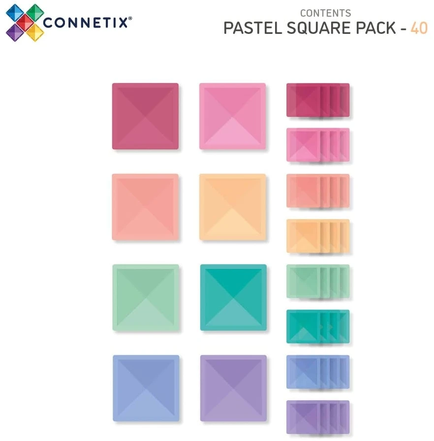 CONNETIX Magnetinis konstruktorius 40d. Kvadratai