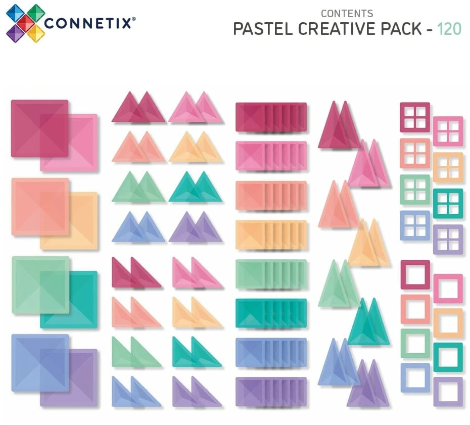 Connetix Pastelinis Kūrybiškumo rinkinys 120 dalių
