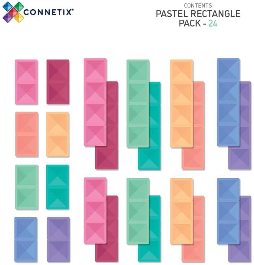 CONNETIX magnetinis konstruktorius 24d. Rectangle pack