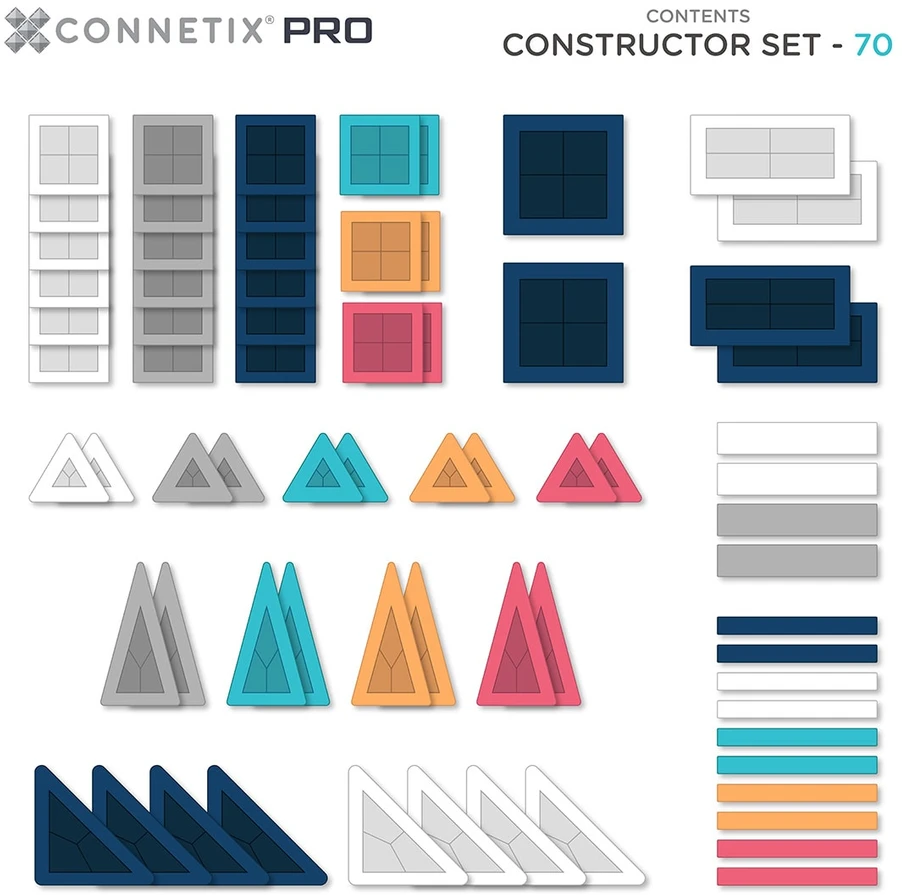 Connetix PRO rinkinys 70 dalių