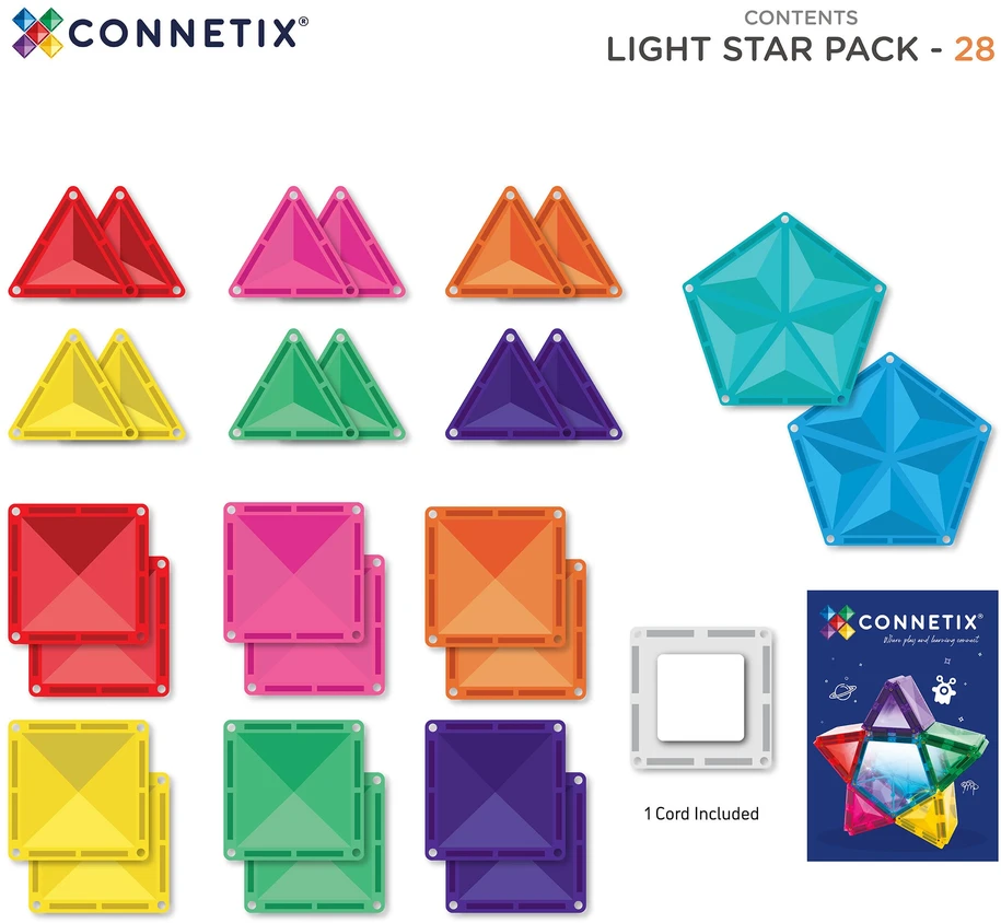 CONNETIX magnetinis konstruktorius - Light Star Pack 28d.