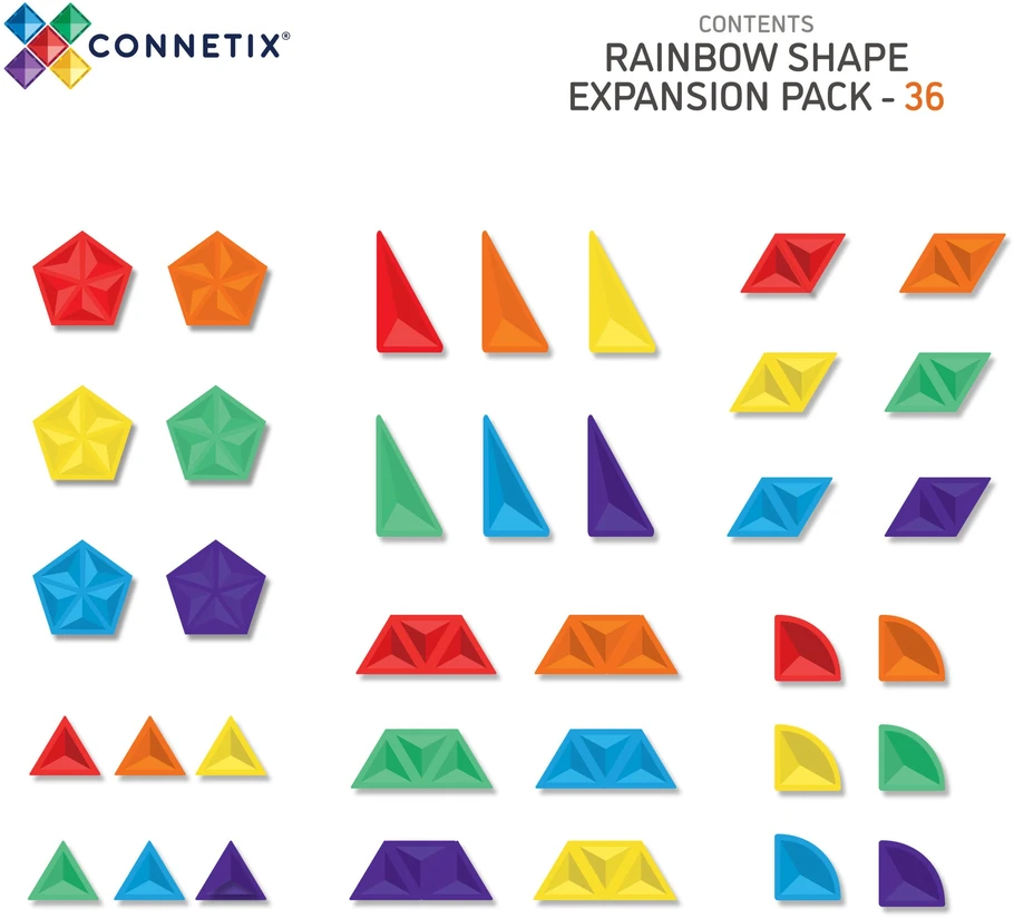 Connetix įvairių formų rinkinys 36 dalių